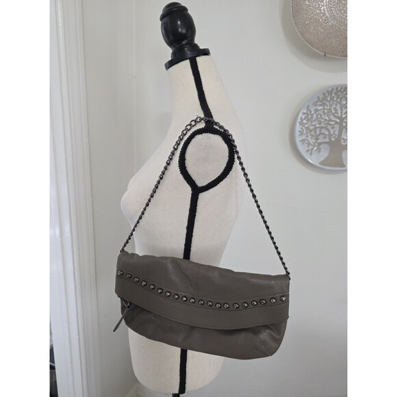 Banana Republic Handbags - Rare BANANA REPUBLIC Studded Leather Clutch Purse CROSSBODY Chain Strap Bag VguC